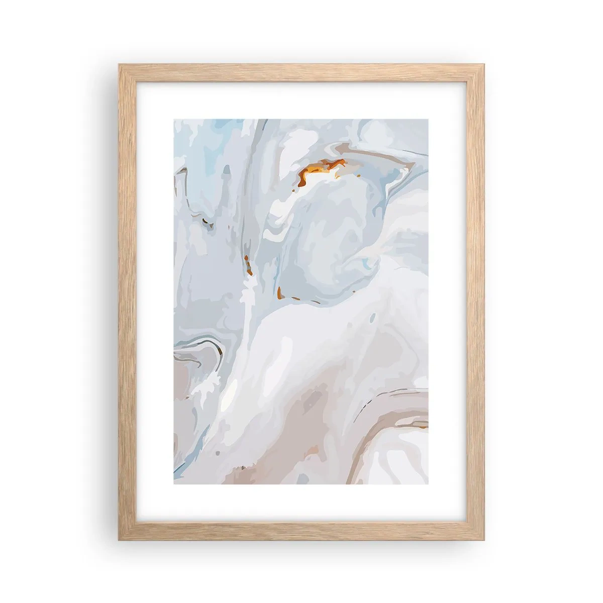 Poszter világos tölgy keretben - Felhabzott fehér - 30x40 cm