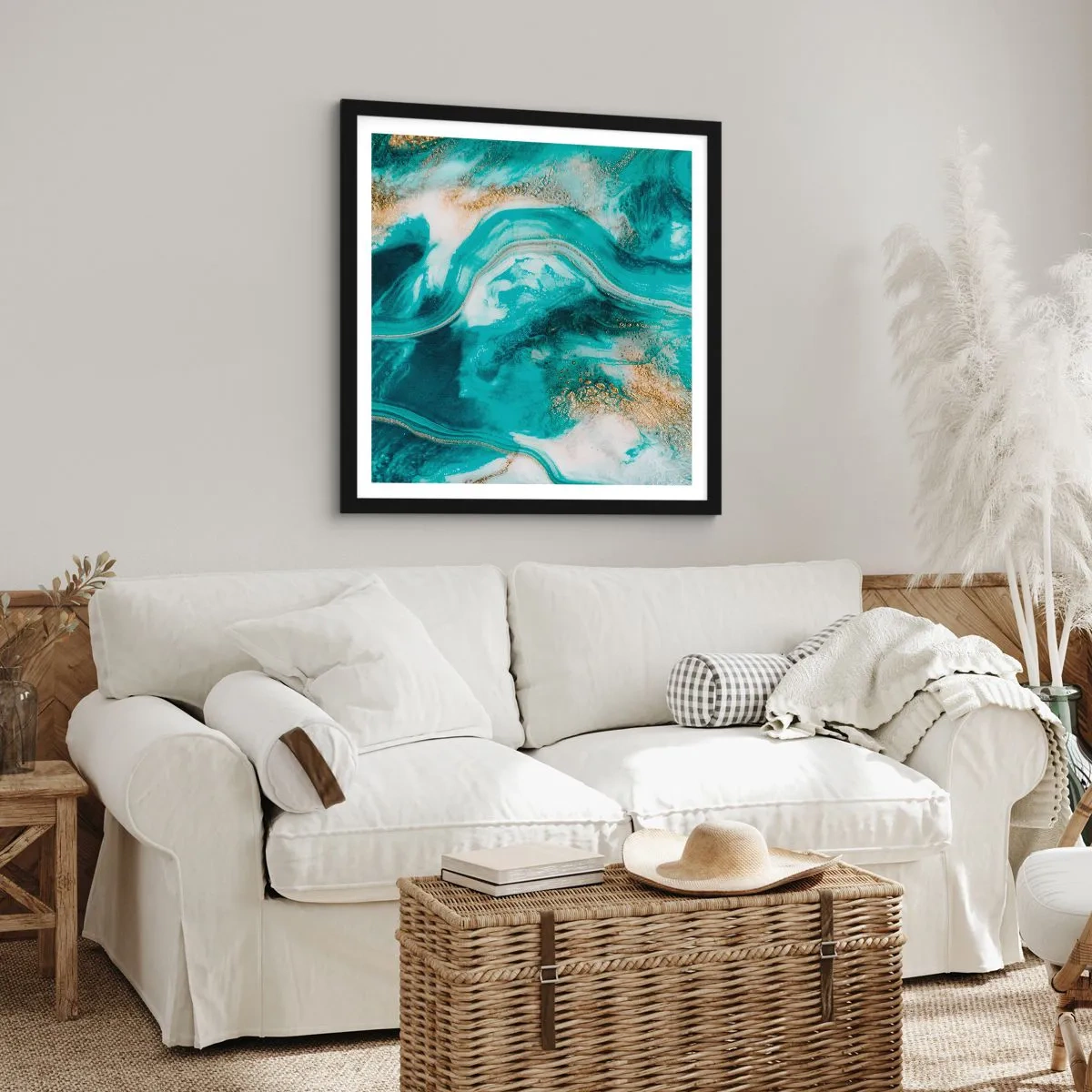 Poszter fehér keretben - Az arany folyó - 60x60 cm