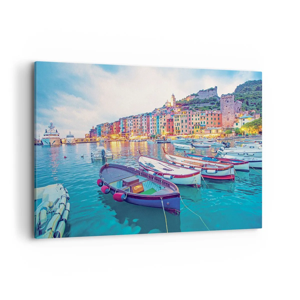 Vászonkép - Színes este a kikötőben - 120x80 cm