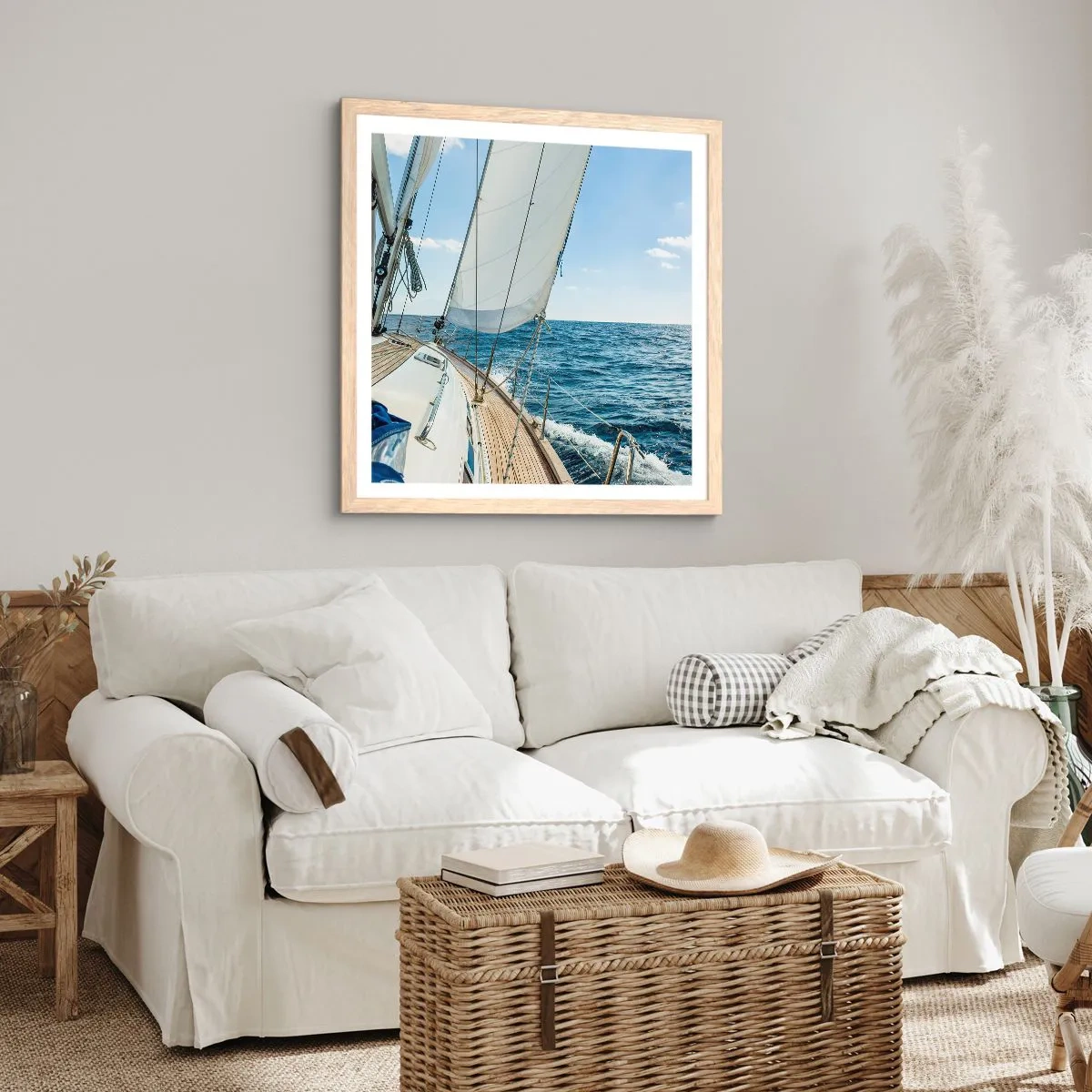 Poszter világos tölgy keretben - Ó, kaland - 30x30 cm