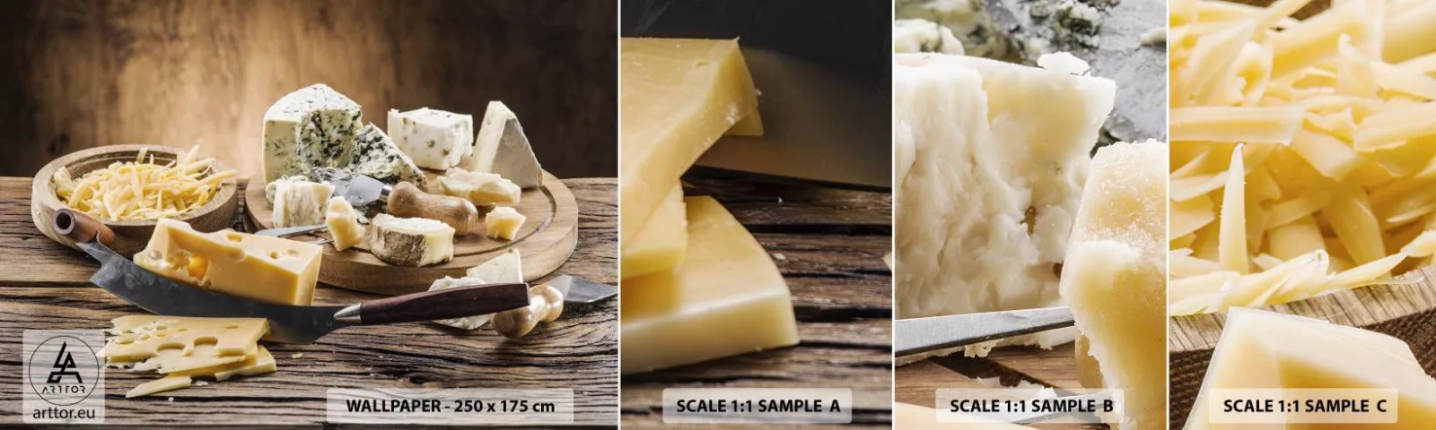 Fotótapéta Minta Standard Eco - Mosolyogj a sajtra - Gasztronómia, Sakk tábla, Konyhai - 100x30 cm