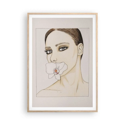 Poszter világos tölgy keretben - Az elegancia és a szépség szimbóluma - 70x100 cm