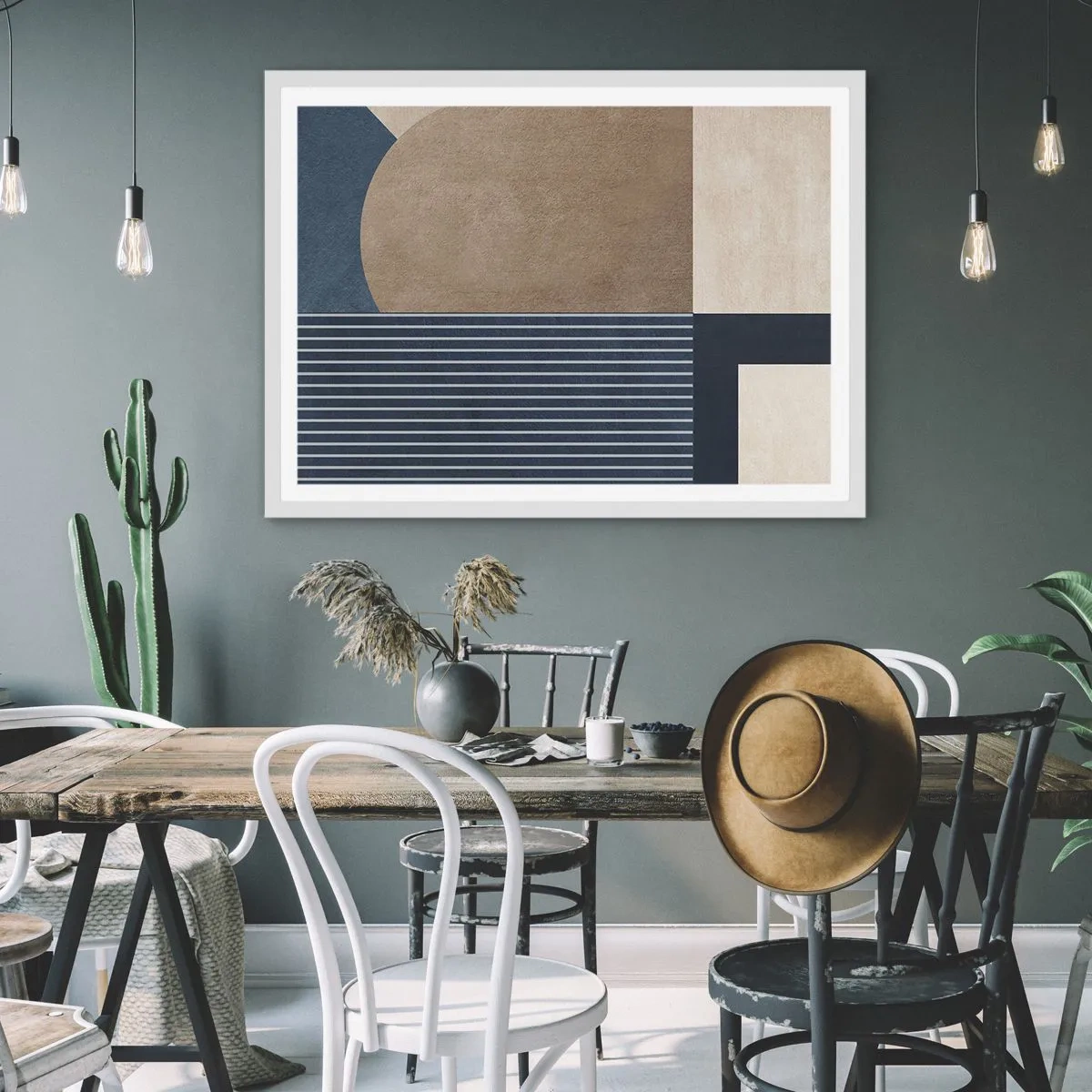 Poszter fekete keretben - Az egyszerűség és a kerekség kompozíciója - 100x70 cm