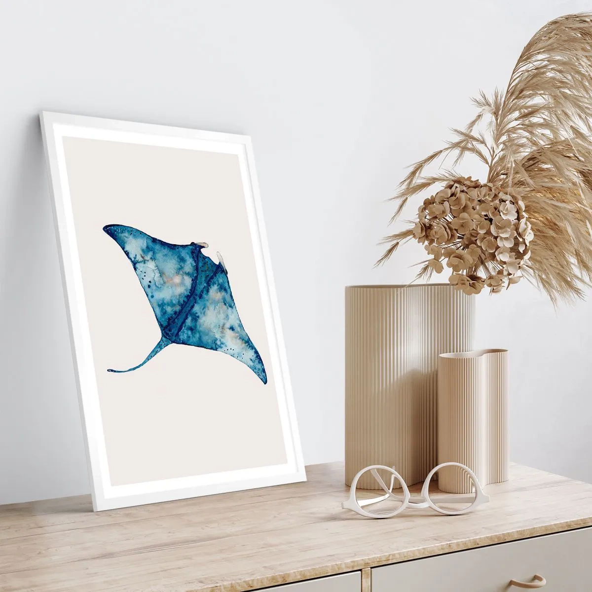 Poszter fekete keretben - Élet kékben - 40x50 cm