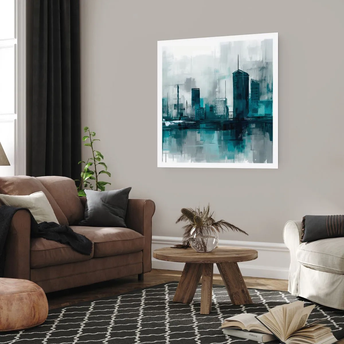 Poszter - Esőszínű város - 60x60 cm