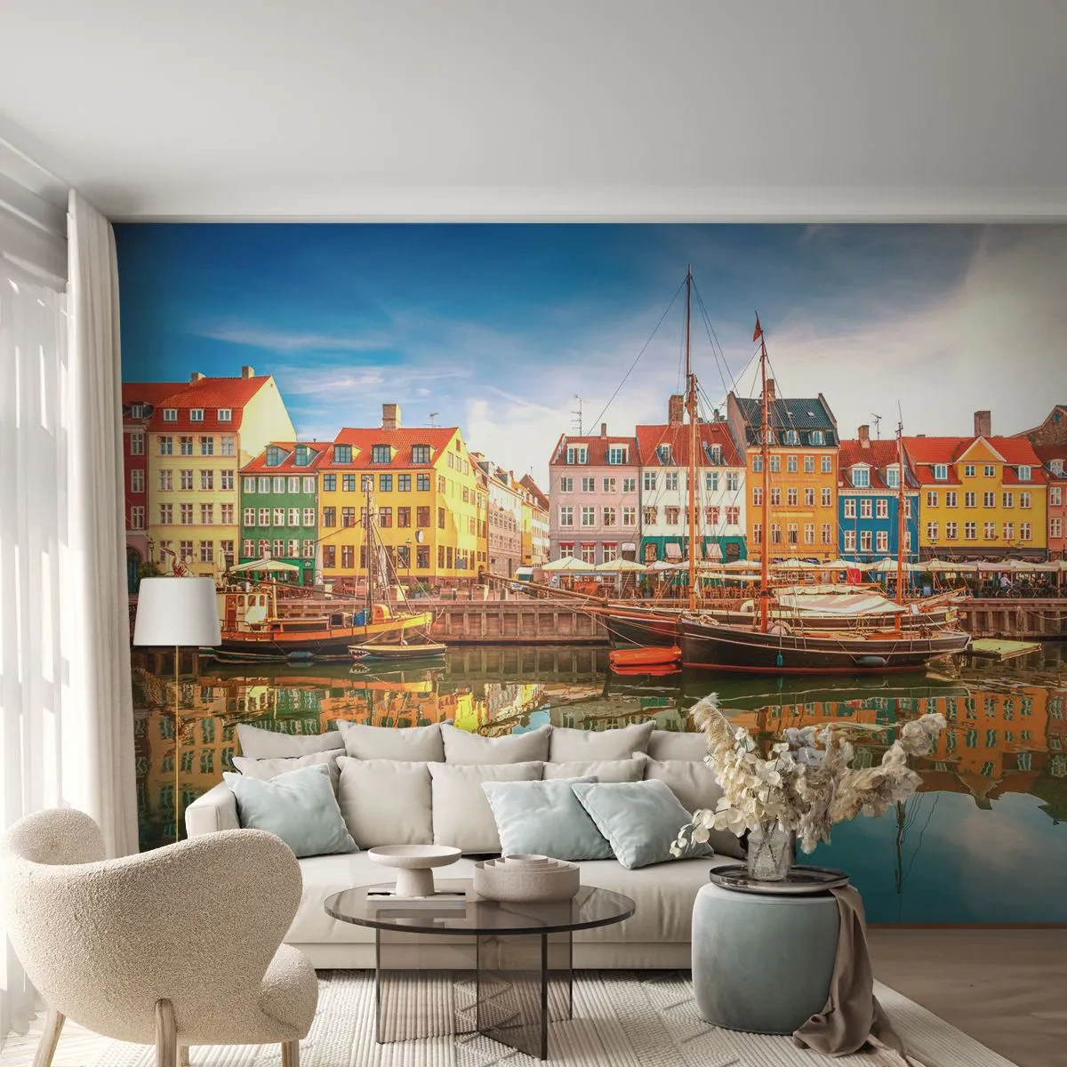 Fotótapéta Standard Eco - A tükörsima víz felett - Tájkép, Építészet, Koppenhága - 200x140 cm