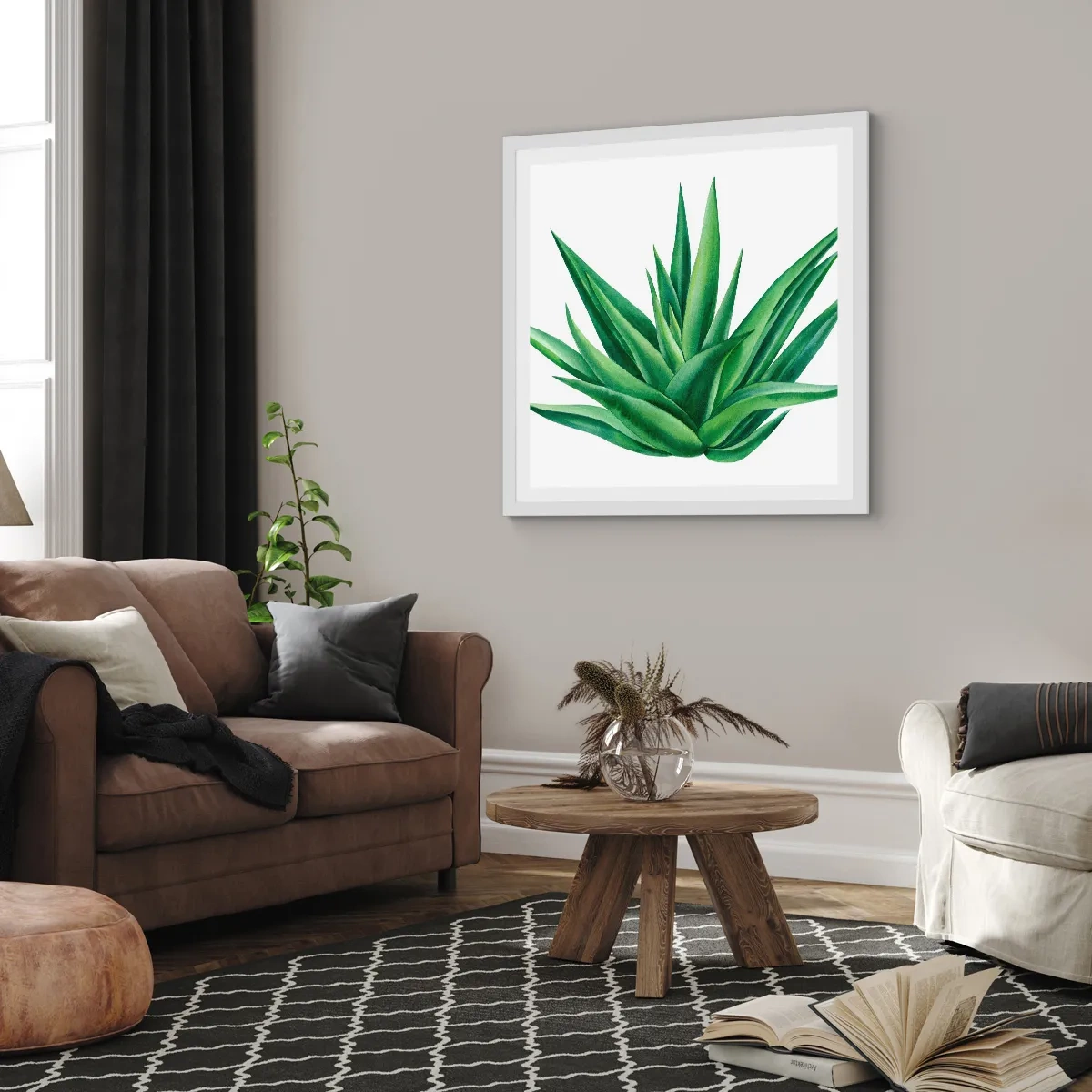 Poszter fekete keretben - Zöld - erő - élet - 60x60 cm