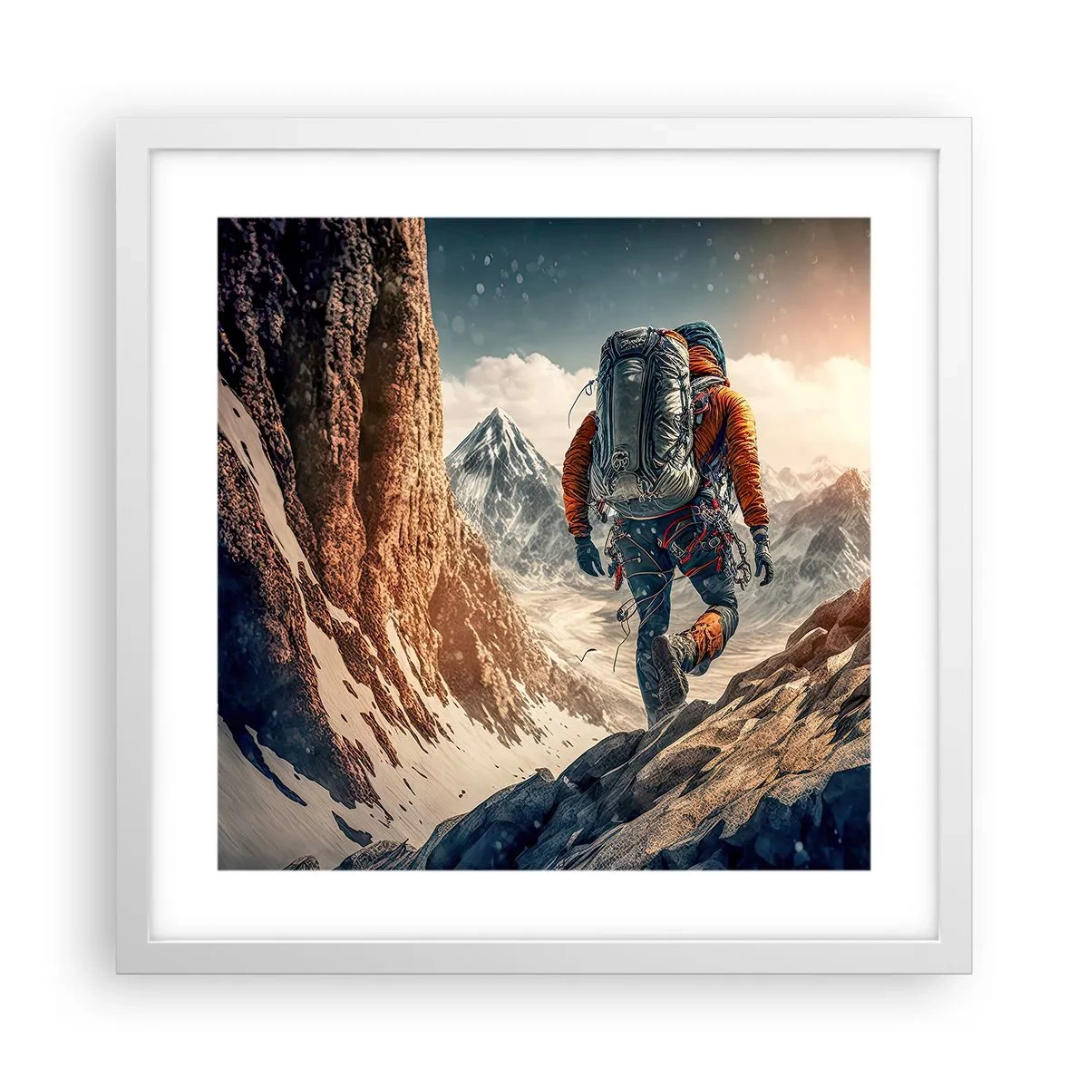 Poszter fekete keretben - Magányos harcos - 40x40 cm