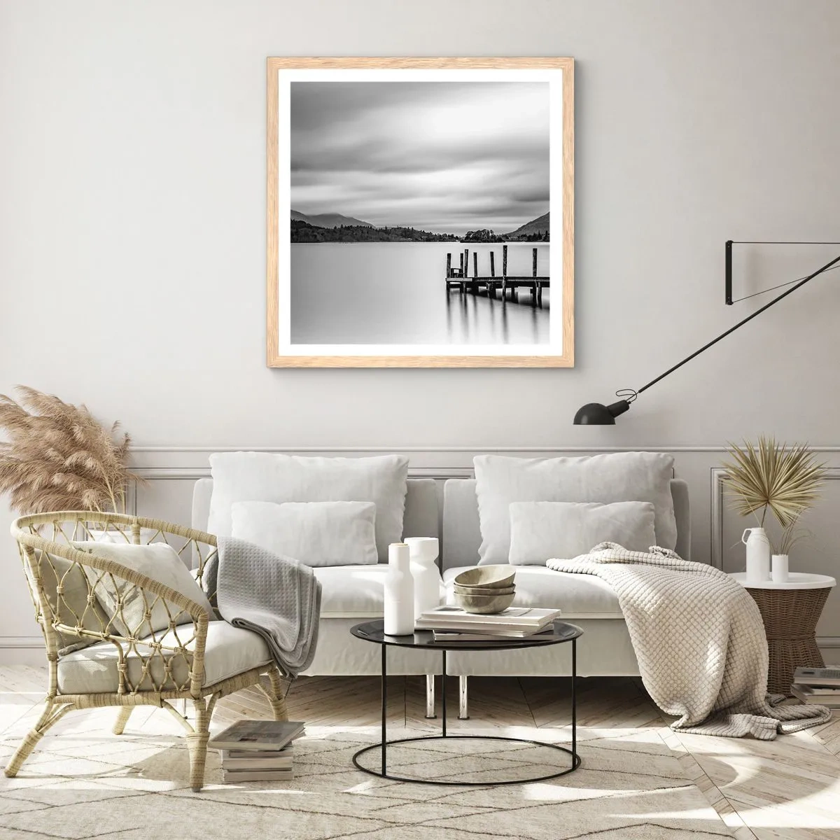 Poszter világos tölgy keretben - Szelídség és erő - 60x60 cm