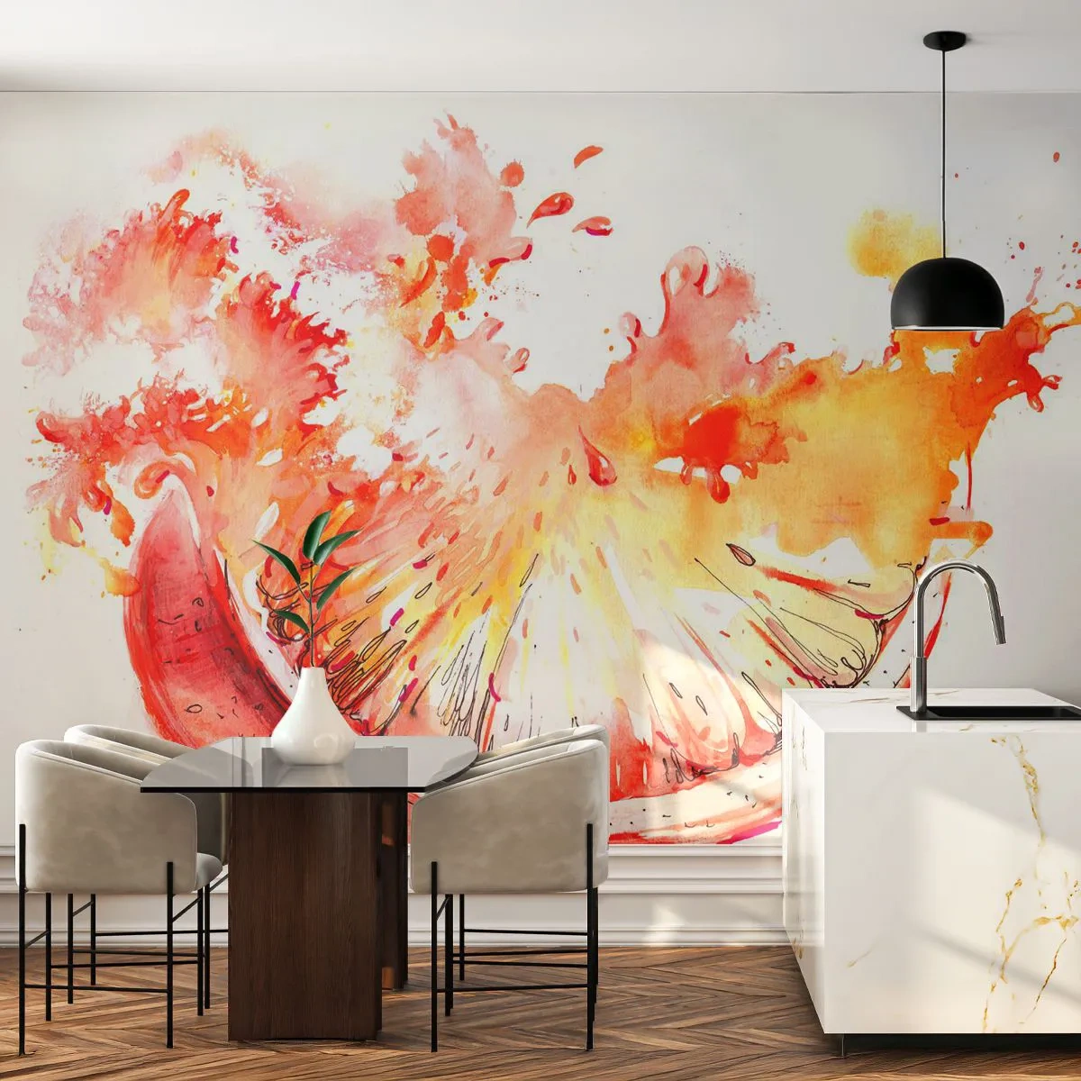 Fotótapéta Premium Canvas - Lédús frissítés - Absztrakció, narancs, Grafika - 150x105 cm