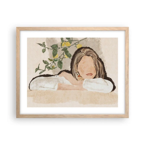 Poszter világos tölgy keretben - Déli szépség - 50x40 cm