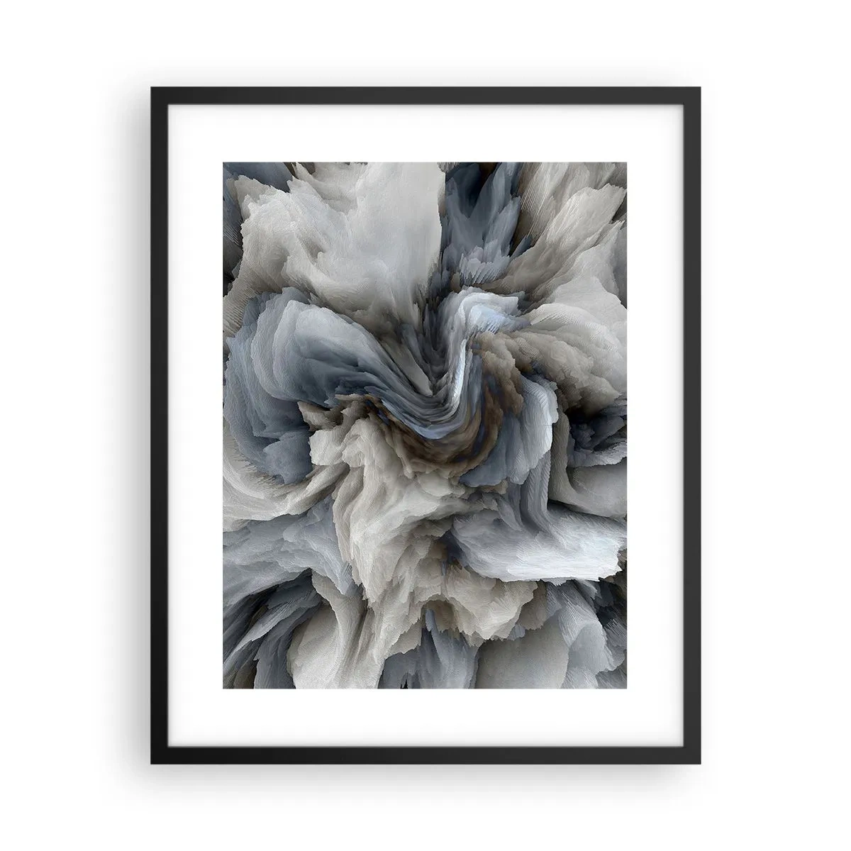 Poszter fehér keretben - Kő és virág - 40x50 cm