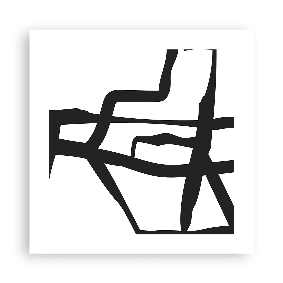 Poszter - Fekete-fehér konstrukció - 40x40 cm