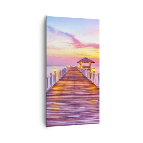 Vászonkép - Az est lilás-arany csendje - 65x120 cm