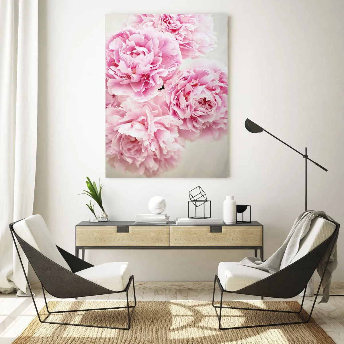 Üveg kép - Rózsaszín pompában - 50x70 cm