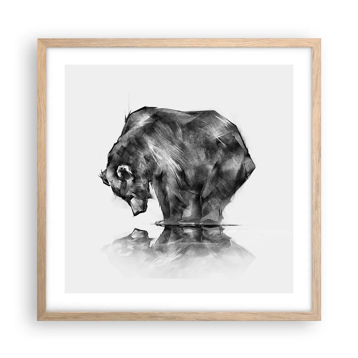 Poszter világos tölgy keretben - Jó látni rokont - 50x50 cm