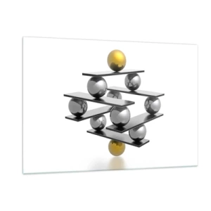 Üveg kép - Arany-ezüst egyensúly - 120x80 cm