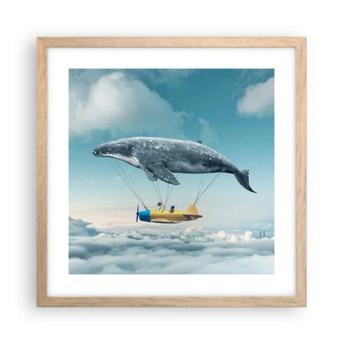 Poszter világos tölgy keretben - Miért is ne? - 40x40 cm