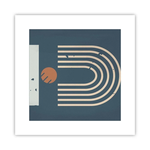 Poszter - Geometria sötétkék háttéren - 30x30 cm