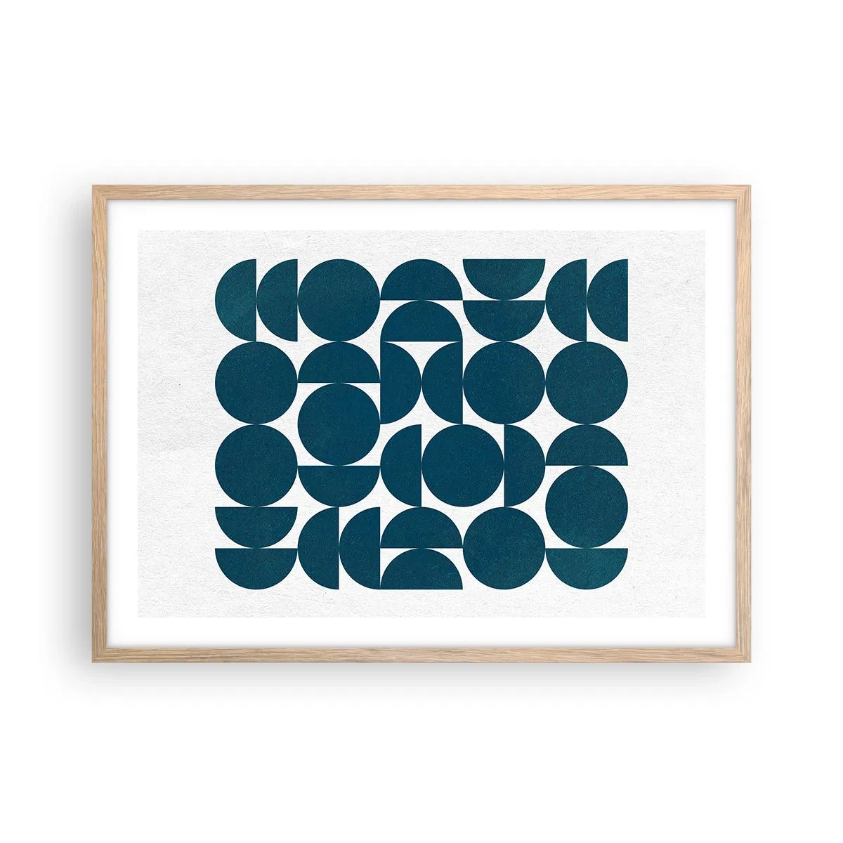 Poszter világos tölgy keretben - Körök és félkörök - 70x50 cm