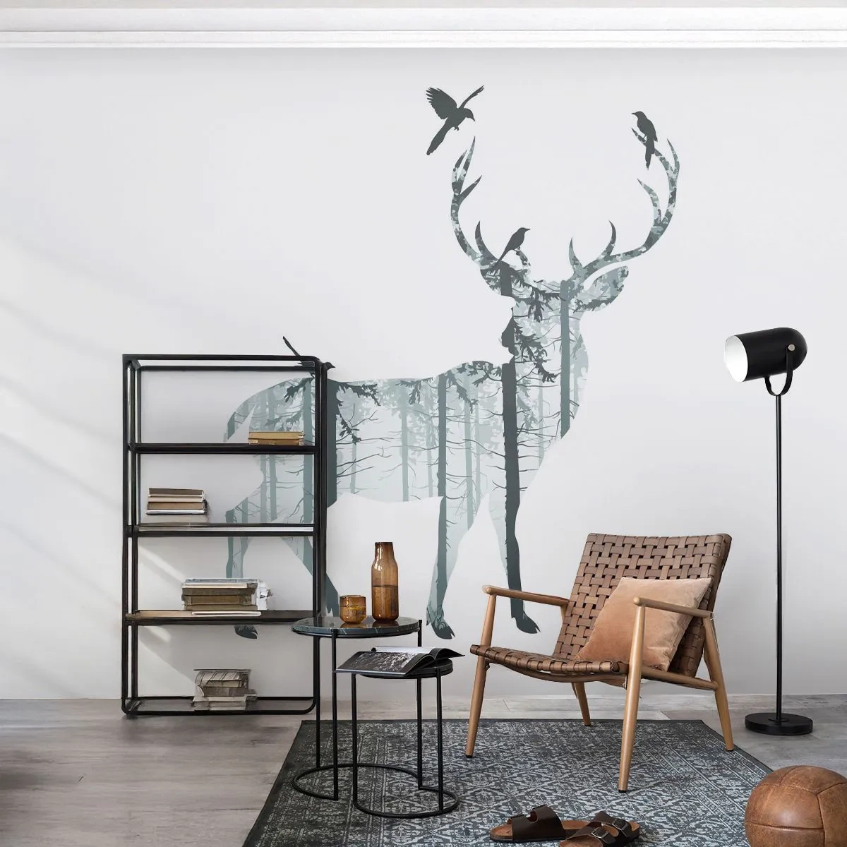 Fotótapéta Premium Sand - Erdei jó szellem - Absztrakció, Szarvas, Természet - 350x256 cm