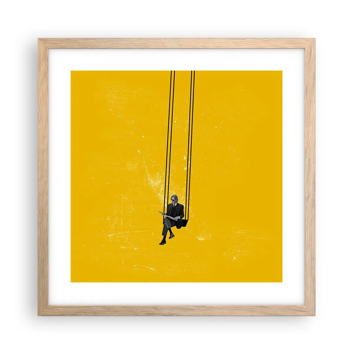 Poszter világos tölgy keretben - Egy nap, mint a többi - 40x40 cm