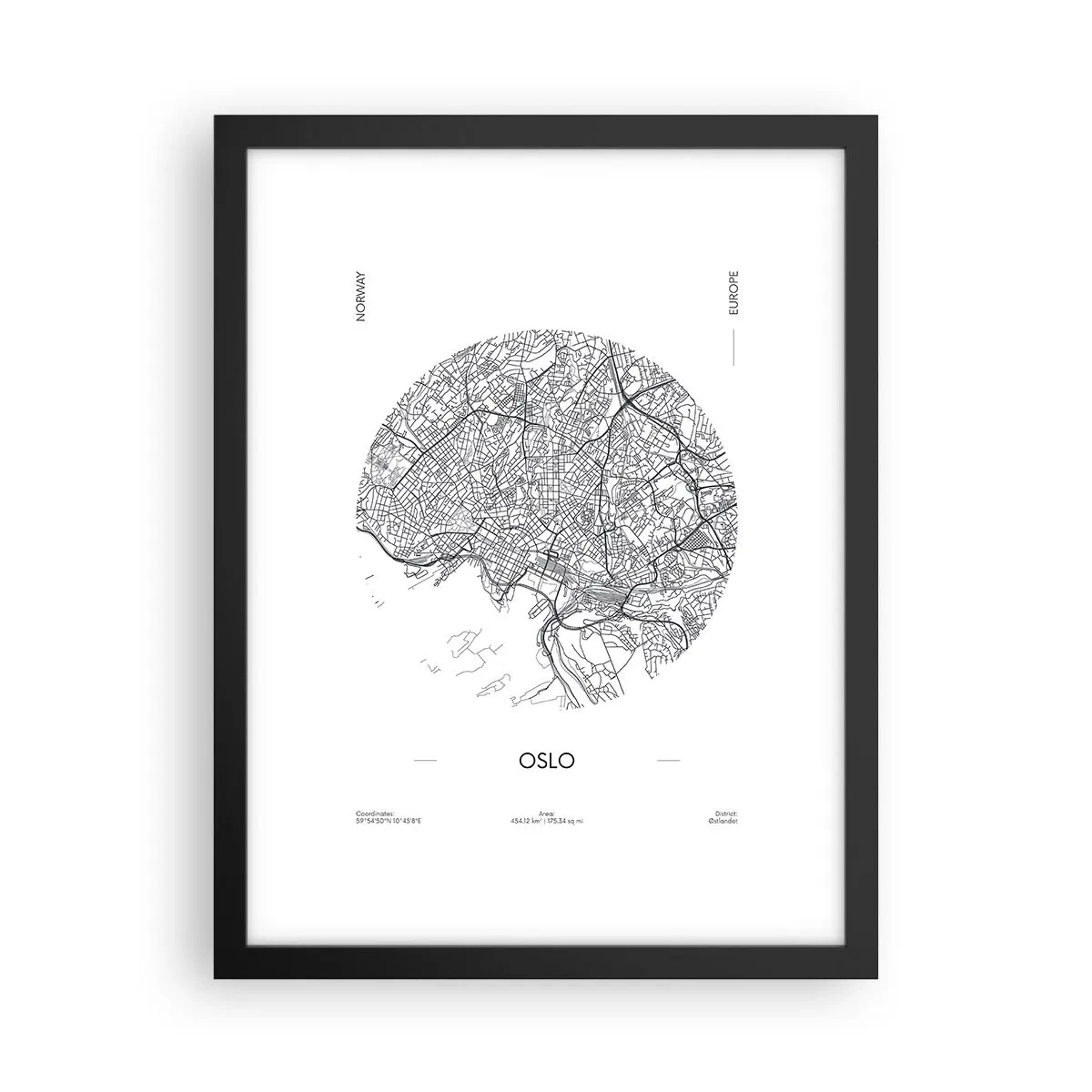 Poszter fehér keretben - Oslo anatómiája - 30x40 cm