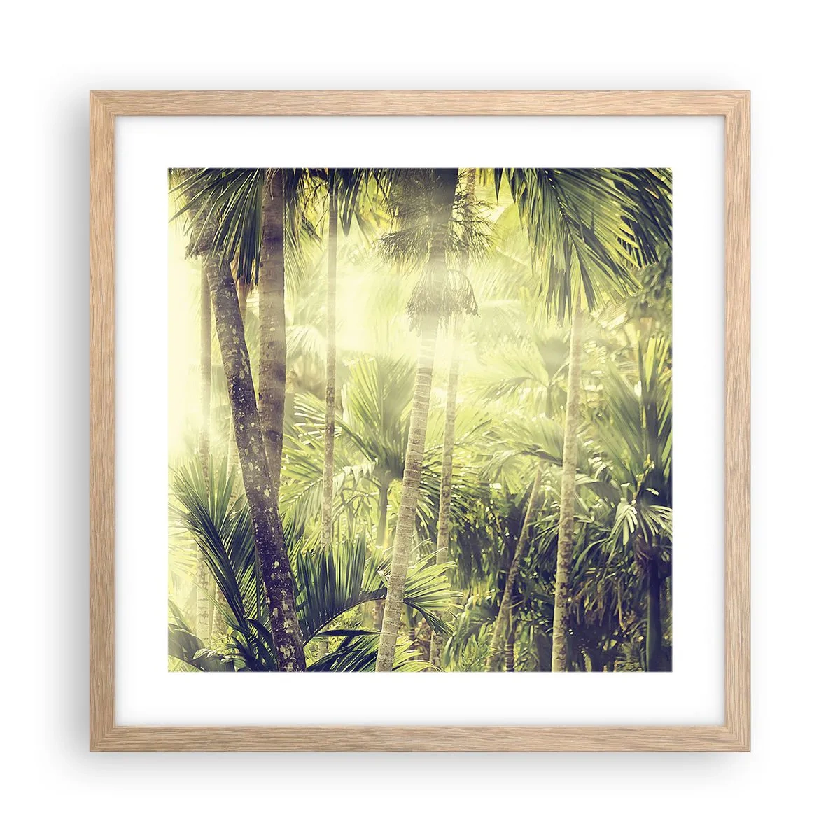 Poszter világos tölgy keretben - Zöld forróságban - 40x40 cm
