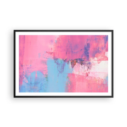 Poszter fehér keretben - Rózsaszín, kék és egy csipetnyi fény - 91x61 cm