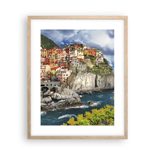 Poszter világos tölgy keretben - Egy csoport a sziklákra simulva - 40x50 cm