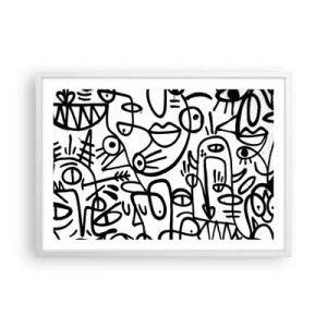 Poszter fekete keretben - Arcok és délibábok - 70x50 cm