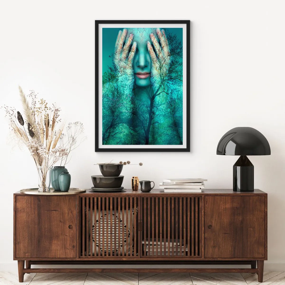Poszter fehér keretben - Kékbe merítve - 70x100 cm