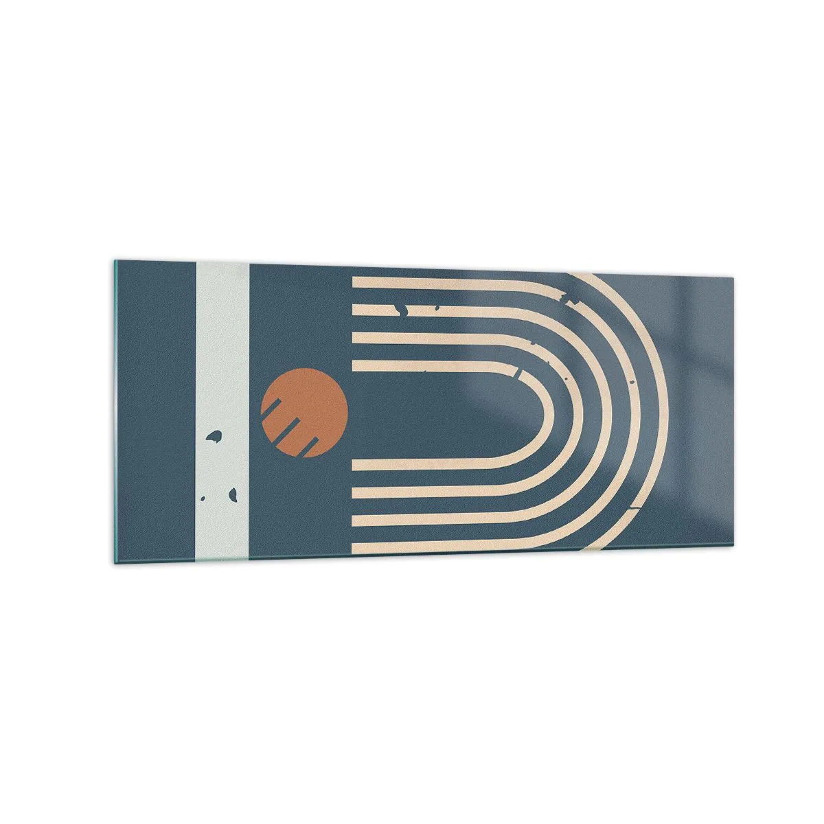 Üveg kép - Geometria sötétkék háttéren - 120x50 cm