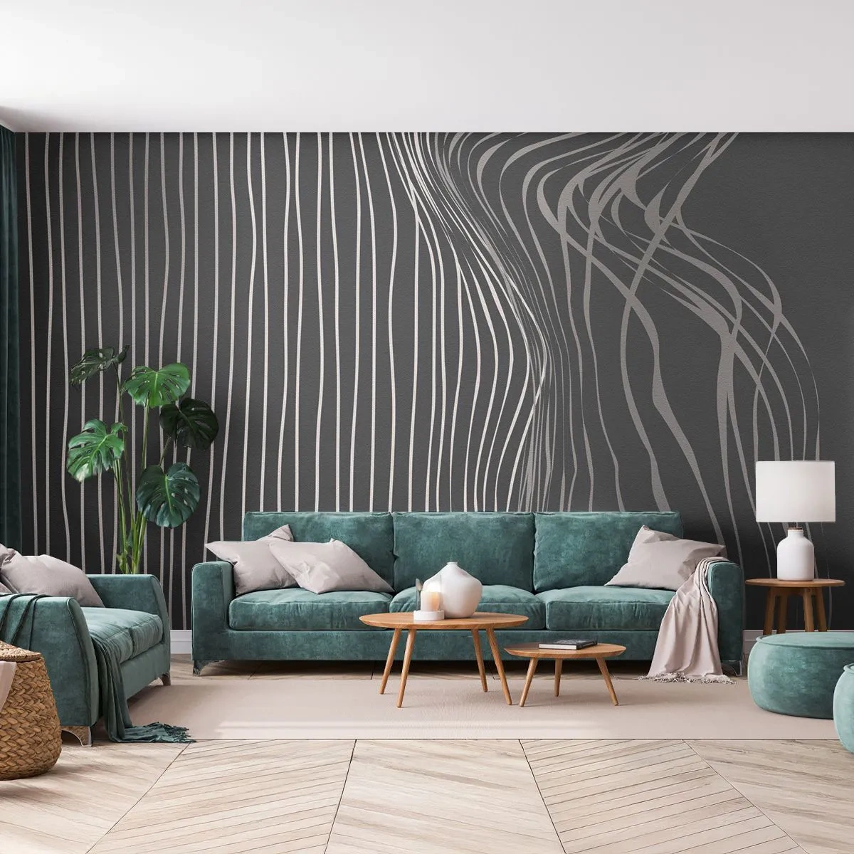 Fotótapéta Premium Sand - Ritmus és akcentus - Absztrakció, Darab, Fekete és fehér - 100x70 cm