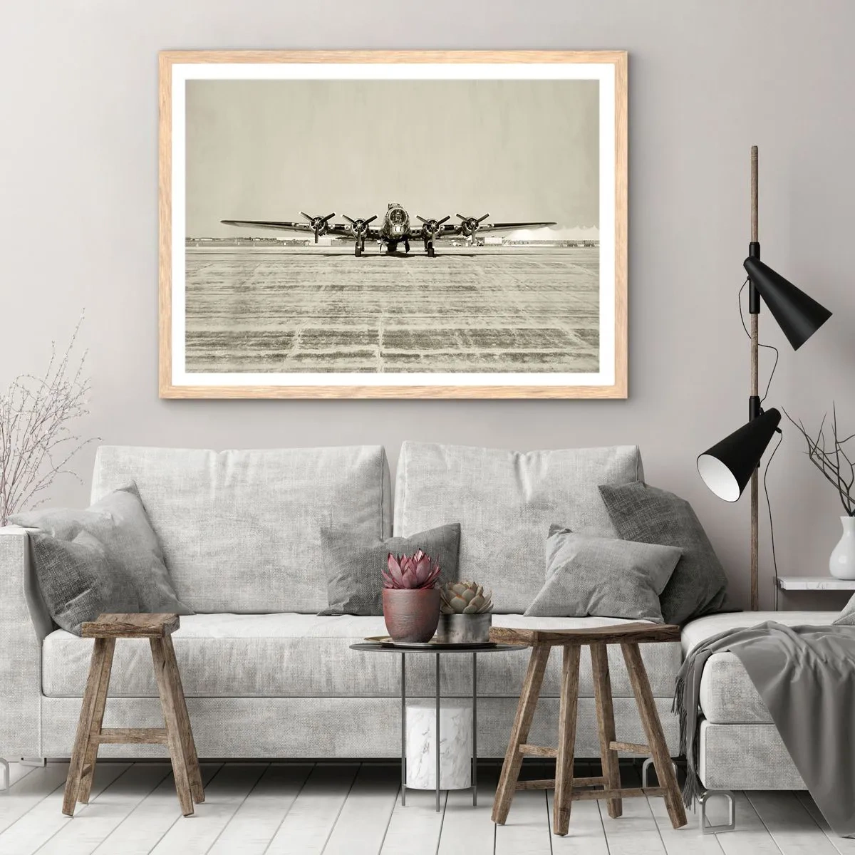 Poszter világos tölgy keretben - Mint mindig készen - 91x61 cm