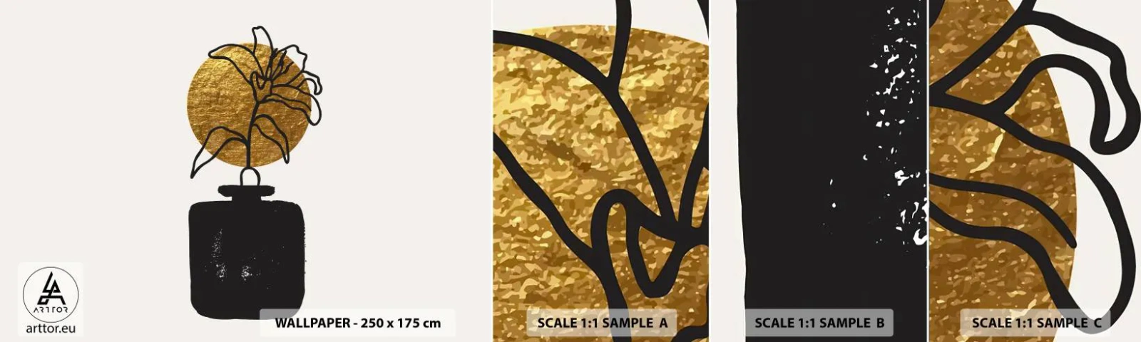 Fotótapéta Minta Öntapadós Deluxe Sticker - Szépség az egyensúlyban - Váza, Virágok, Minimalizmus - 100x30 cm