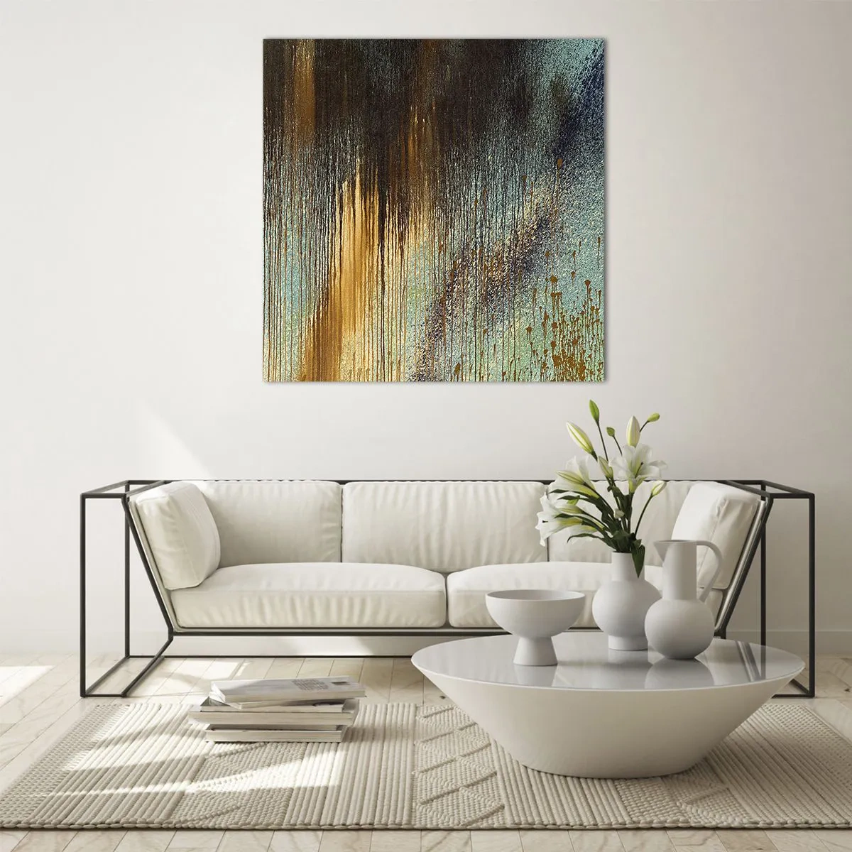 Üveg kép - Egy nem véletlen színes kompozíció - 40x40 cm