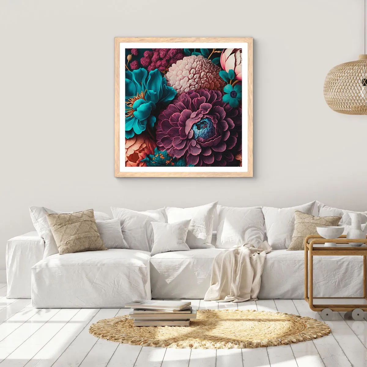 Poszter világos tölgy keretben - A természet bőségében - 60x60 cm