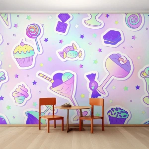 Fotótapéta Premium Sand - Hogy minden nap születésnap legyen - Gyerekeknek, Cukorka, Nyalóka - 100x70 cm