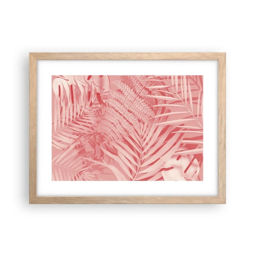 Poszter világos tölgy keretben - Rózsaszín koncepció - 40x30 cm