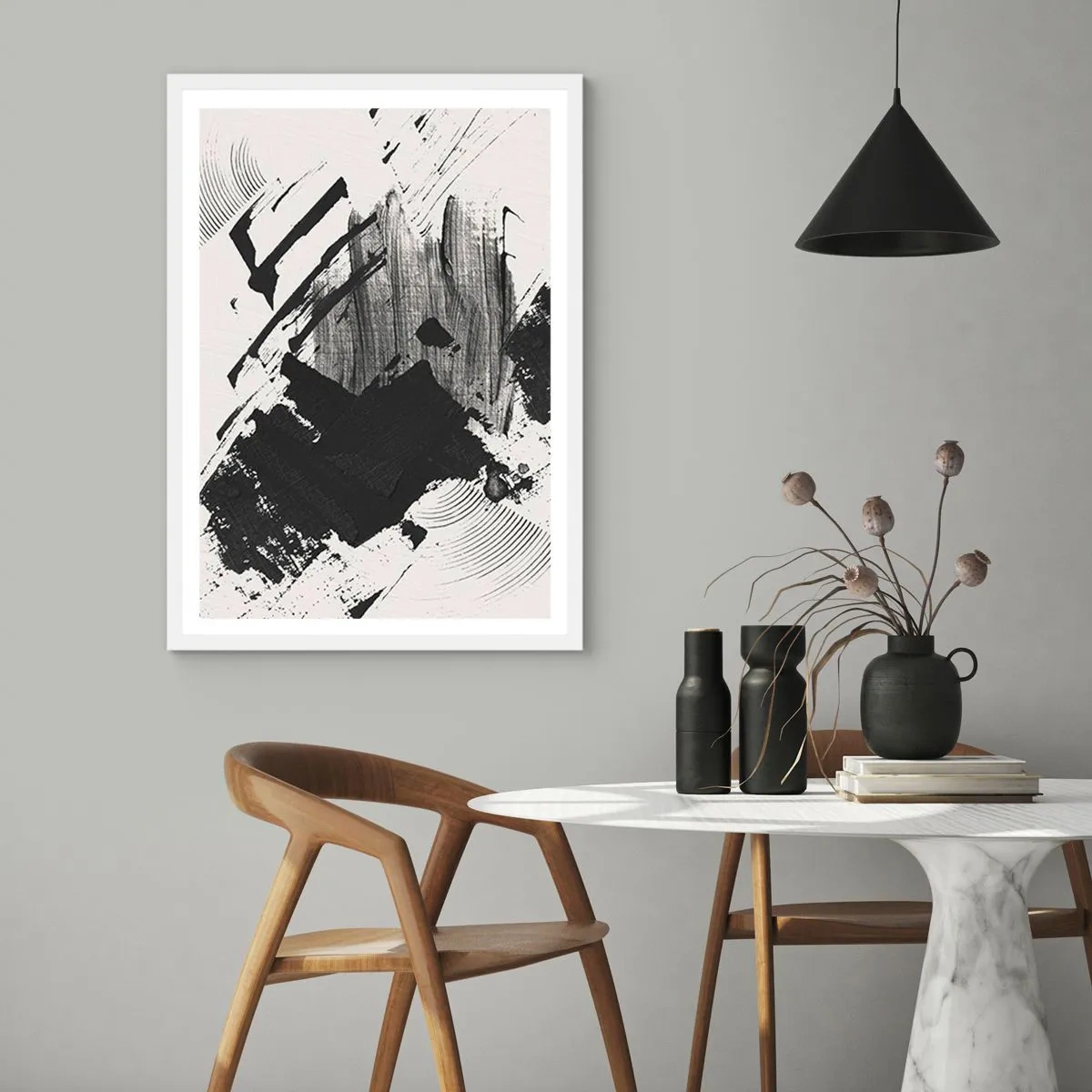 Poszter fekete keretben - Absztrakció - a fekete kifejezése - 61x91 cm