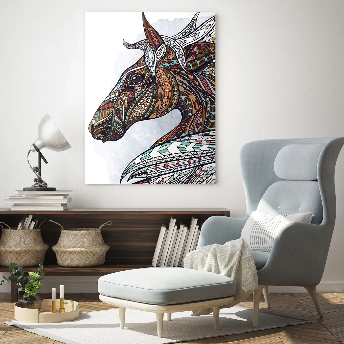 Üveg kép - Kelta harcos lova - 70x100 cm