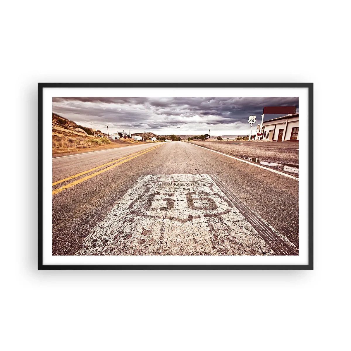 Poszter fehér keretben - Mother Road – amerikai legenda - 91x61 cm
