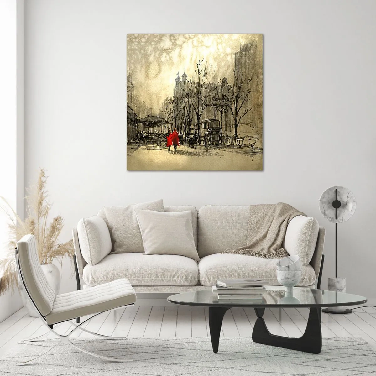Üveg kép - Egy randevú a londoni ködben - 30x30 cm