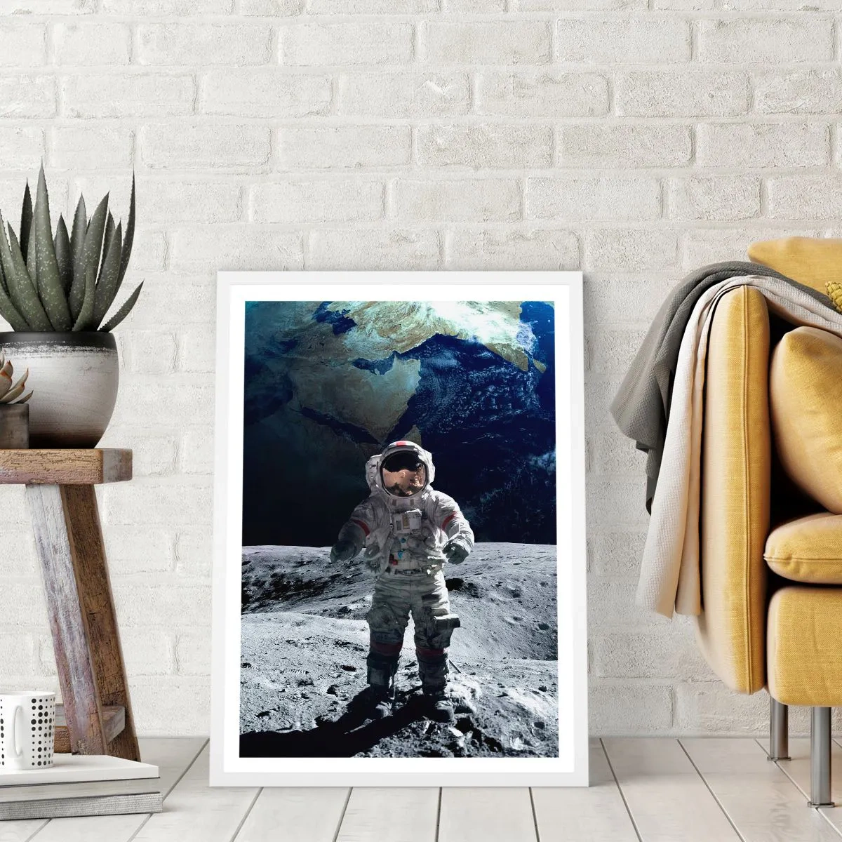 Poszter fekete keretben - Üdvözlet a Holdról - 61x91 cm