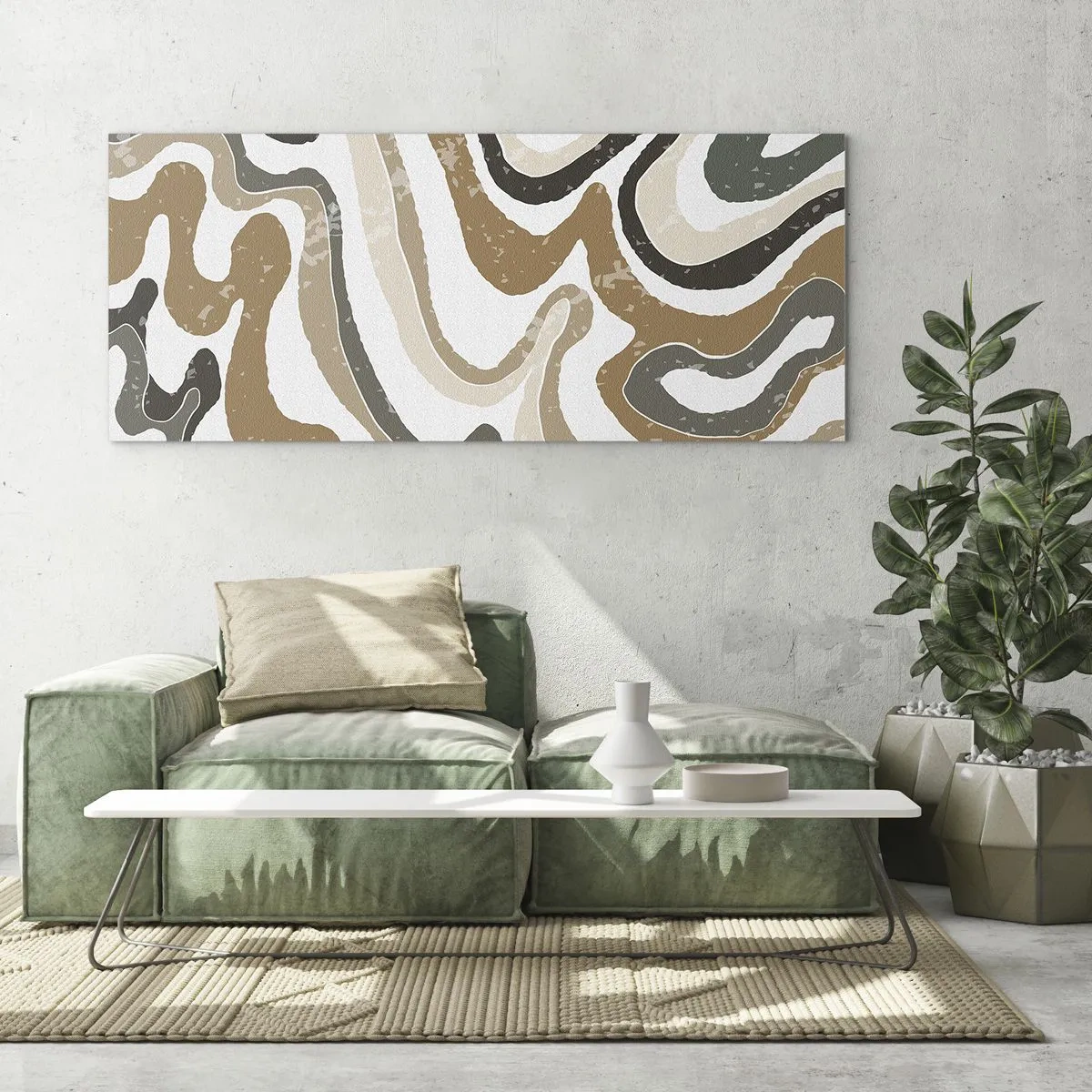 Üveg kép - Földszínű színek kanyarulatai - 100x40 cm