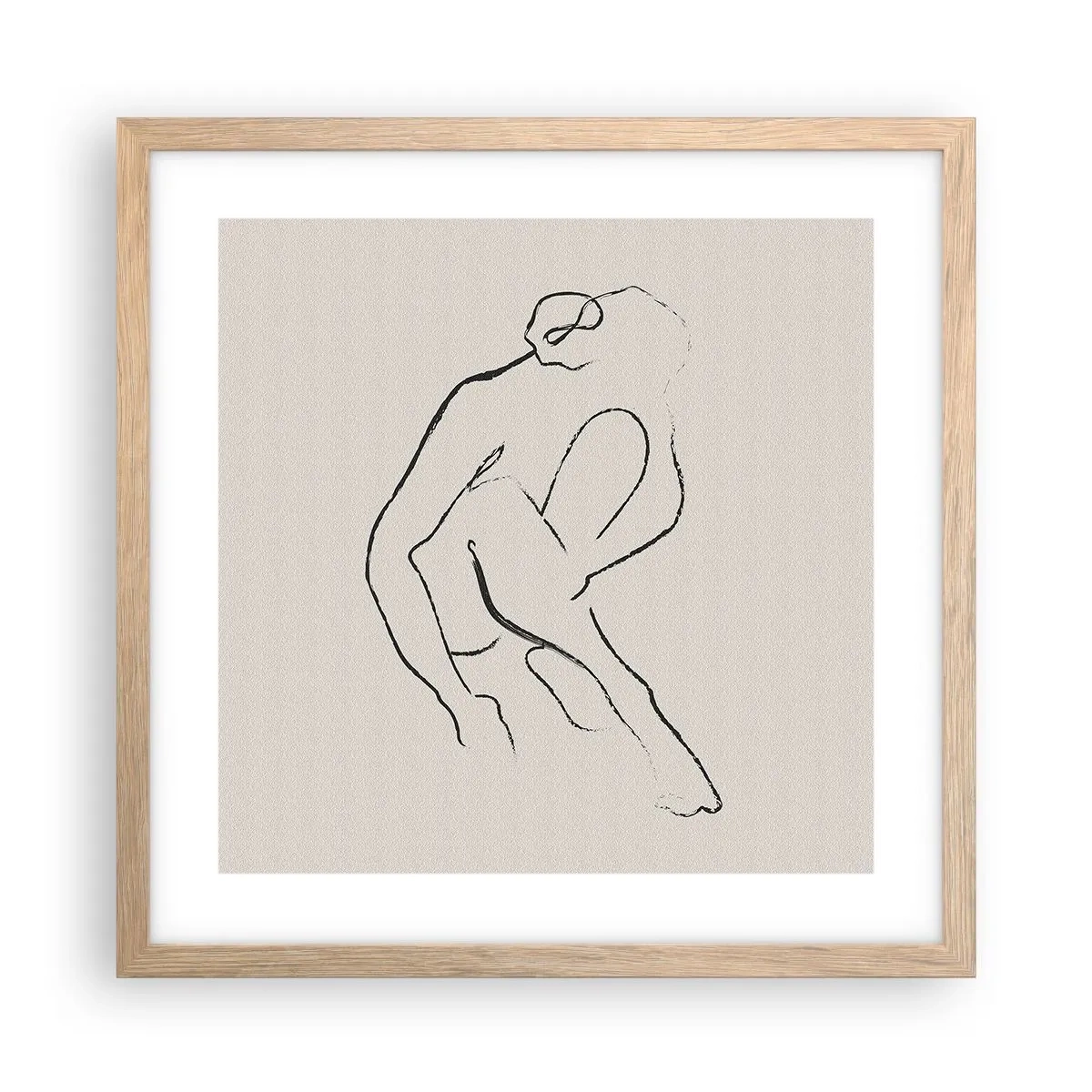 Poszter világos tölgy keretben - Intim vázlat - 40x40 cm