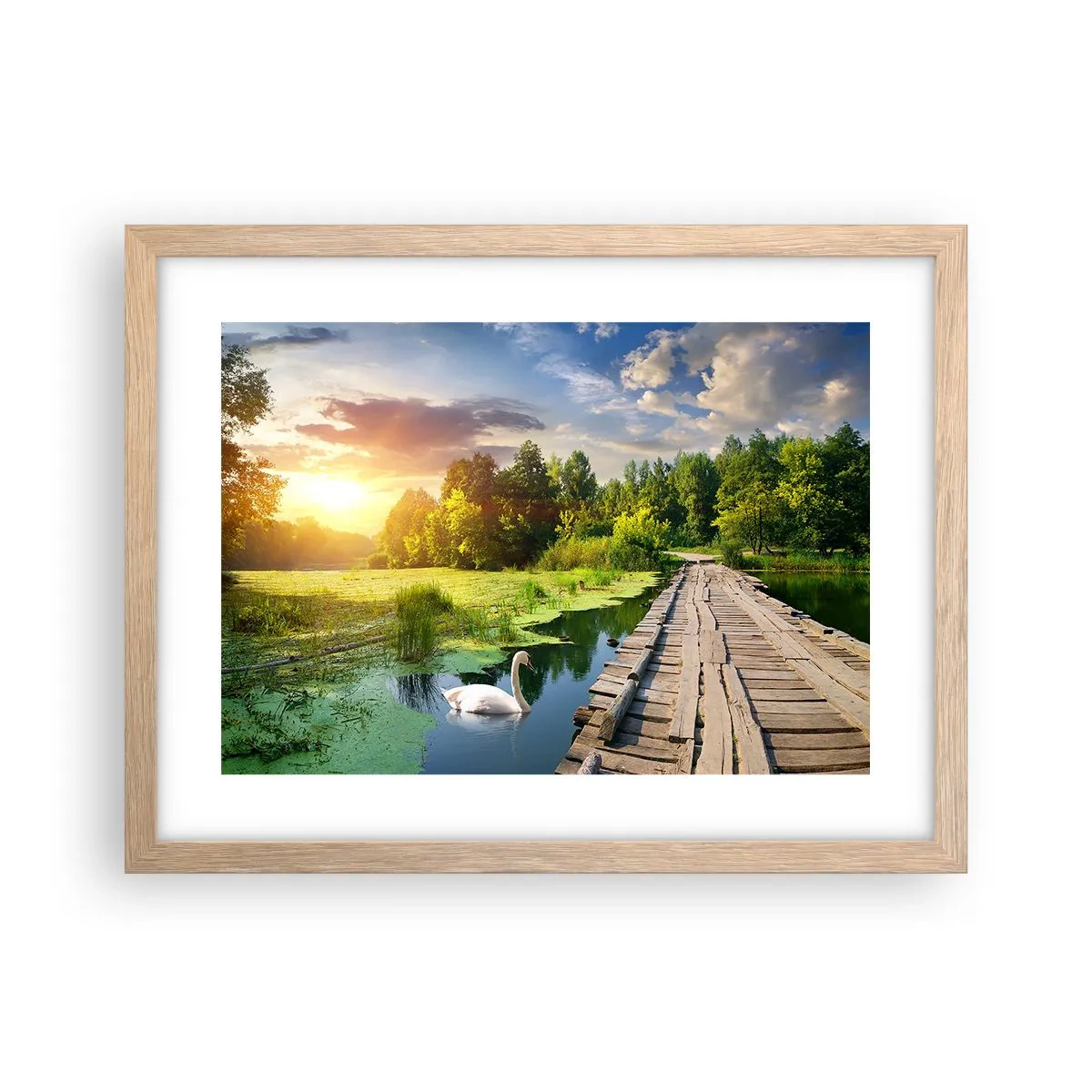 Poszter világos tölgy keretben - Nyár, mindenhol nyár - 40x30 cm