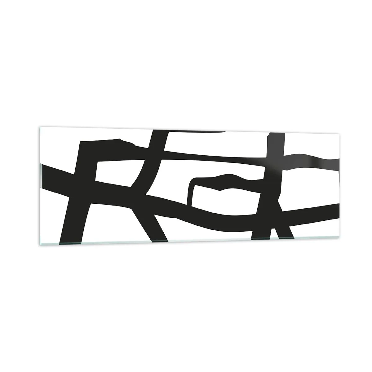 Üveg kép - Fekete-fehér konstrukció - 90x30 cm