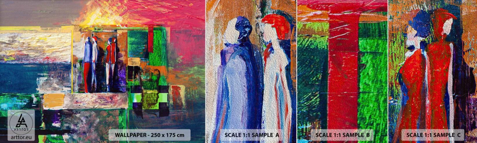 Fotótapéta Minta Premium Sand - Kapcsolatok és érzelmek - Absztrakció, Emberek, Darab - 100x30 cm